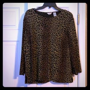 Laura Ashley. Leopard print blouse.